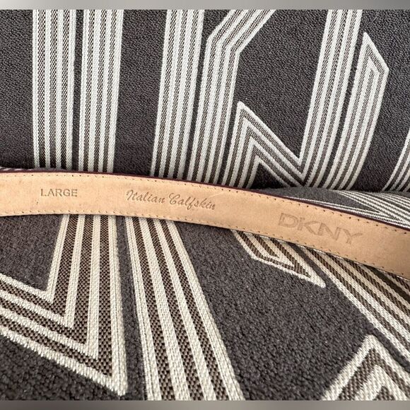 DKNY Red Black Leather Snakeskin Belt Size L - Picture 4 of 12